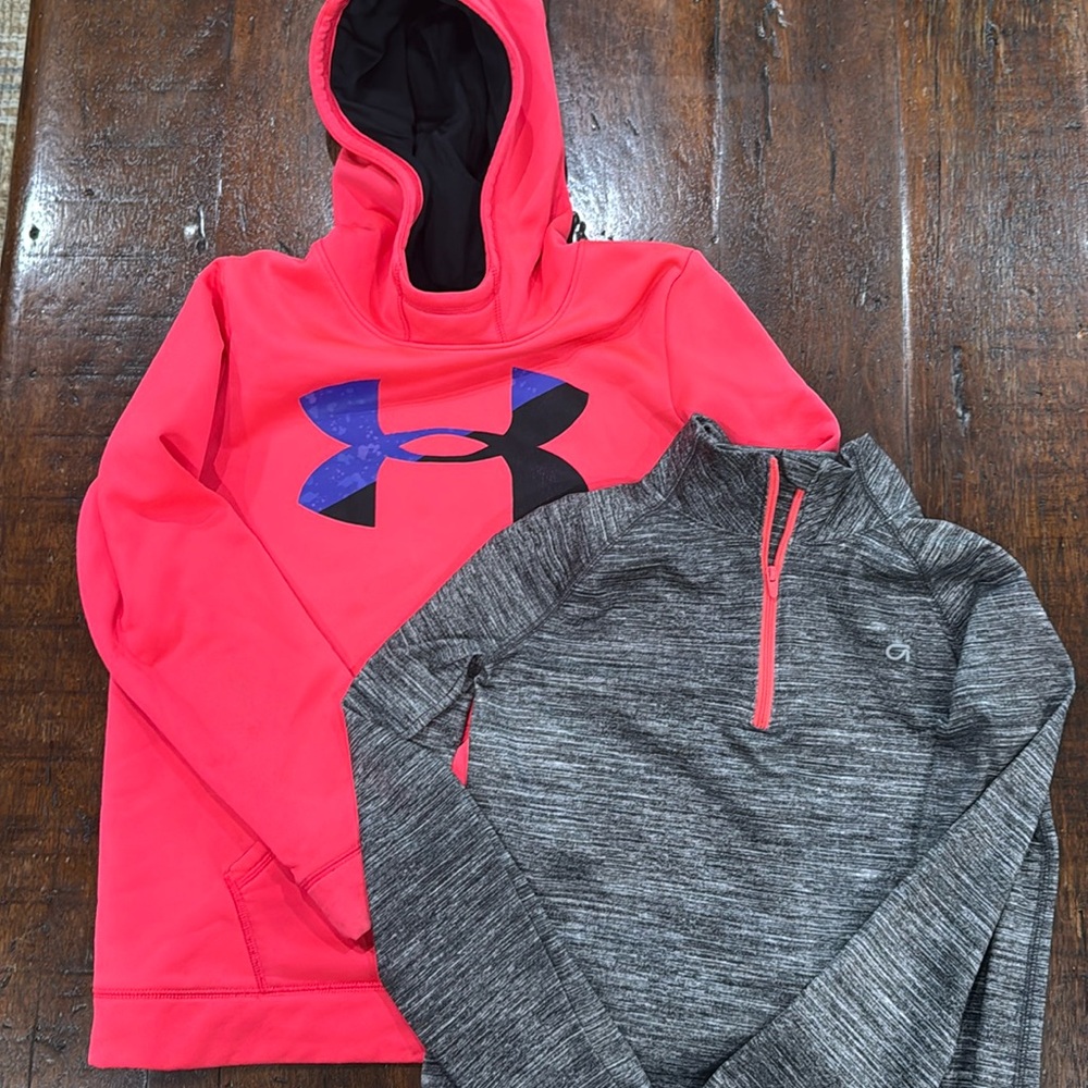 Under Armour and gap kids hoodie and 1/4 zip youth large